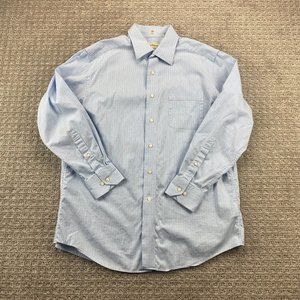 Tommy Bahama Shirt Men 16 32-33 Blue White Purple Checkered Button Up Casual